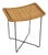 Mid-Century Modern Rattan Stool with Black Iron Frame, 1950s For Sale