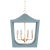 Wimble Blue & Gold Metal Painted Lantern For Sale