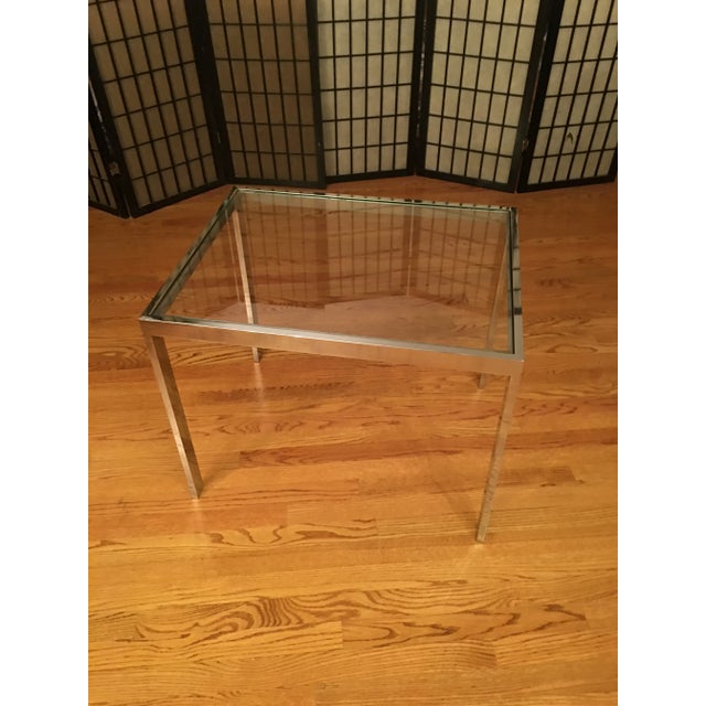 Design Institute of America Chrome and Glass Side Table For Sale - Image 11 of 12