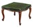 Wood French Ottoman or Stool of Emerald Green Leather on Cabriole Legs For Sale - Image 7 of 15