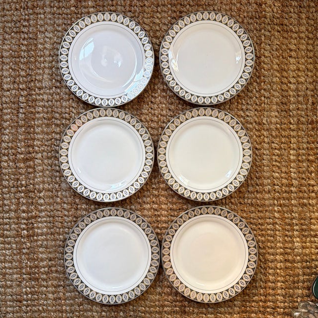 1980s 1980s Contemporary Black, Gold & Silver Dinner Plates For Sale - Image 5 of 5