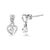 Contemporary 14K White Gold 1/6 Cttw Diamond Dangle Heart Stud Earrings (H-I, SI2-I1) For Sale - Image 3 of 5