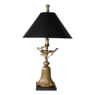 1990s Cast Burnished Brass Chapman Table Lamp For Sale