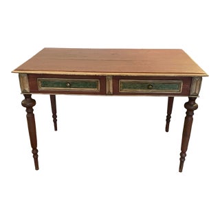 Late 20th Century Antique Pine Writing Desk in Old Paint Finish For Sale