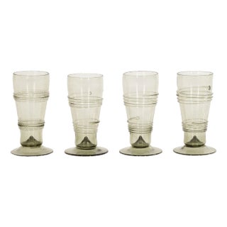 Mid-Century Glasses with Decorations, Set of 4 For Sale