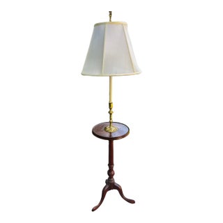 Vintage Knob Creek Mahogany Floor Lamp Table For Sale