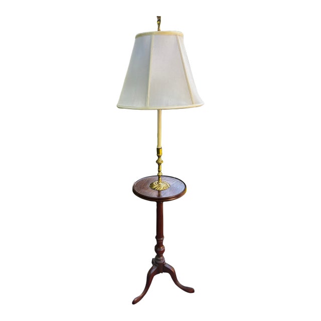 Vintage Knob Creek Mahogany Floor Lamp Table For Sale