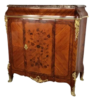 French 19th Century Louis XV Marquetry Cabinet in the Manner of Paul Sormani