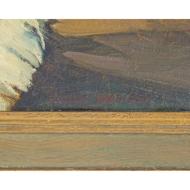 1930s 1933 Oil on Board Still Life Painting by Edward Sherlock For Sale - Image 5 of 8
