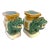 Mid 20th Century Glazed Pottery Foo Dog Pedestals Made in Hong Kong- a Pair For Sale