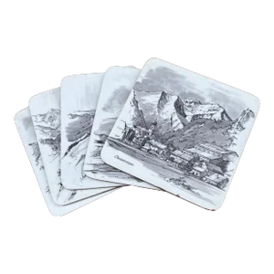 1970s Schuberth Bavarian Alps Vintage Coasters West Germany- Set of 5