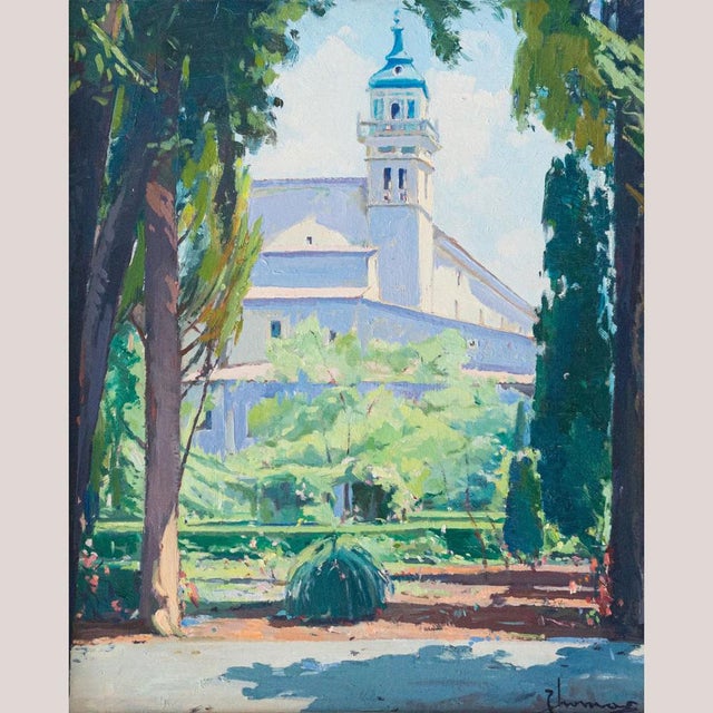 Positano and Valldemossa, Landscapes, 1990s, Oil on Canvas, Set of 2 For Sale - Image 9 of 15