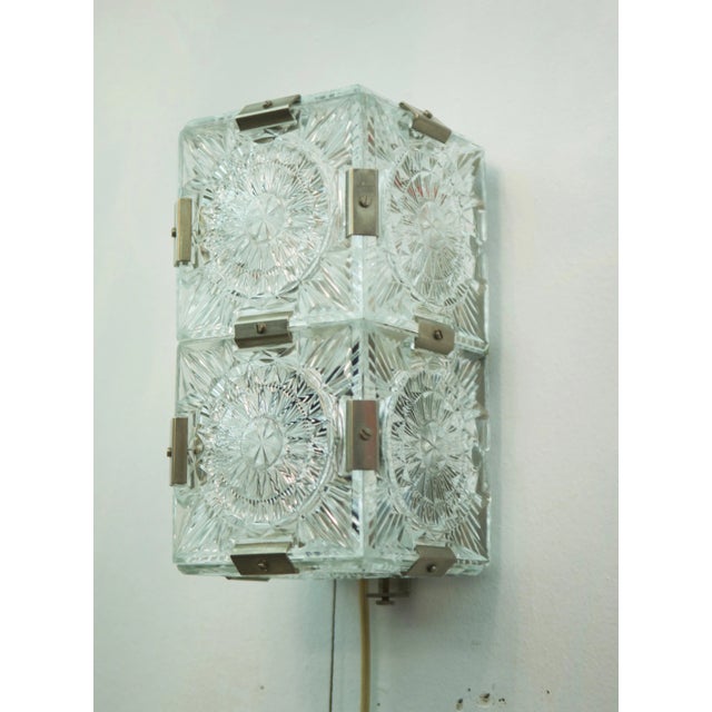1960s Mid-Century Pressed Glass Sconce, 1960s For Sale - Image 5 of 8