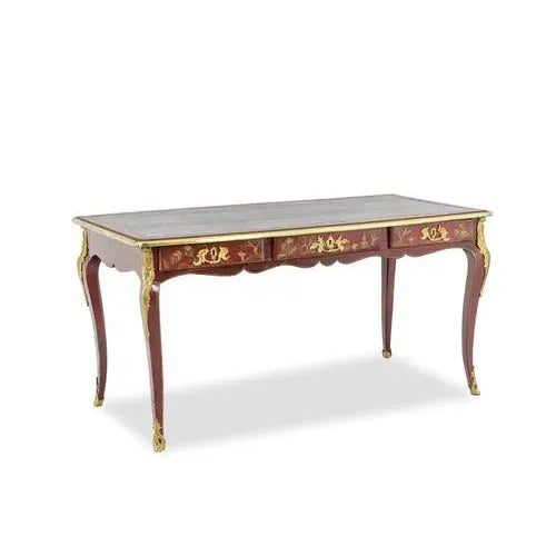 Louis Xv Style Flat Desk Decorated with Lake Scenes, 1850 For Sale - Image 12 of 12