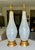 Pair of Large Murano Venetian hand blown opalescent blue glass table lamps. The glass surface has diamond-molded pattern...