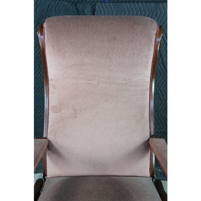 Antique 19th C Victorian Walnut Mechanical Reclining Library Chair Chaise Lounge For Sale - Image 11 of 17
