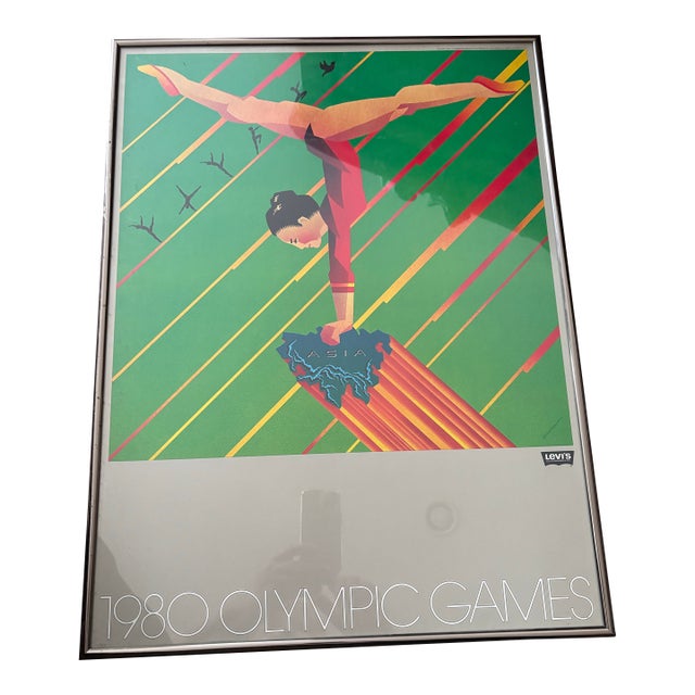 Original Vintage Sport Poster 1980 Moscow Olympics Games For Sale