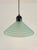 Striking vintage ceiling lamp from the 1980s featuring an aqua green honeycomb-patterned glass shade. The textured glass...