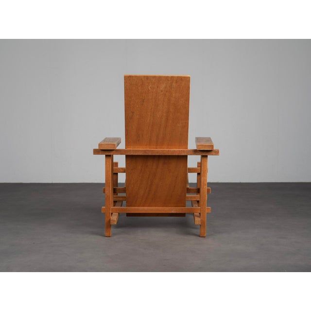 Gerrit Rietveld Modernist Lounge Chair in the style of Gerrit Rietveld, Netherlands, 1980s For Sale - Image 4 of 11