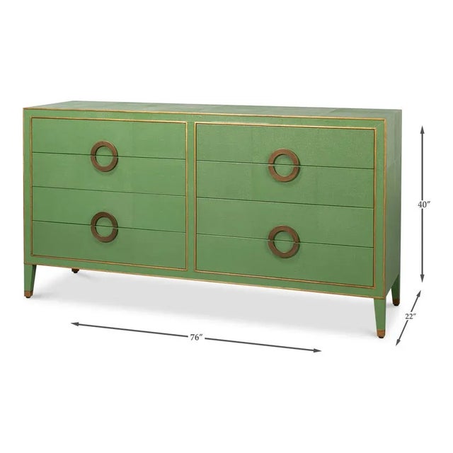 Art Deco Style Dresser in Green For Sale - Image 9 of 11