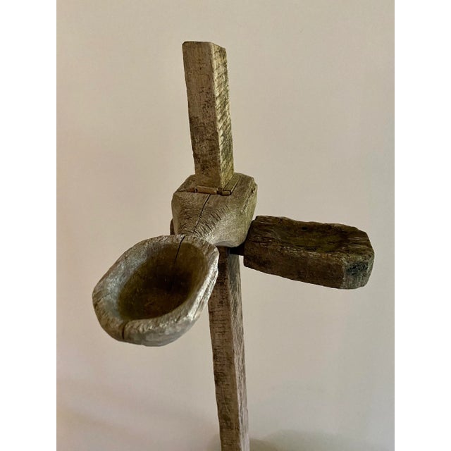 Wood Antique Oil Lamp Stand For Sale - Image 7 of 11