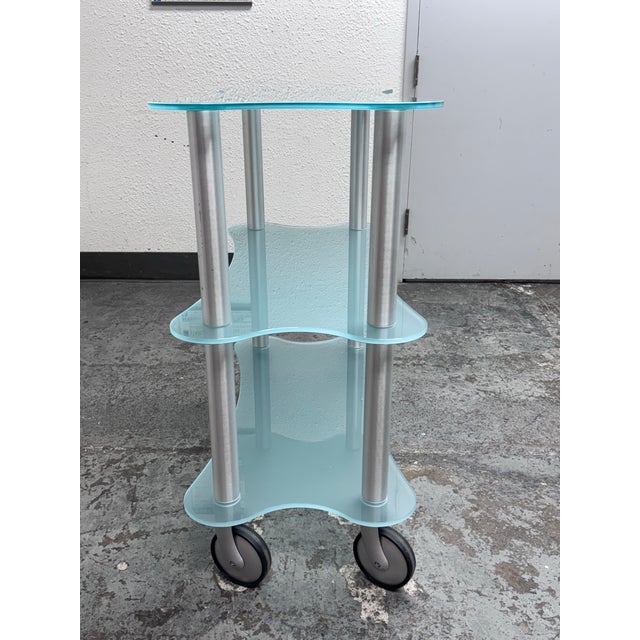 Gallotti & Radice Late 20th Century Glass Shelving Cart For Sale - Image 4 of 12