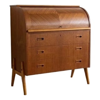 Vintage Swedish Round Secretary, 1950s For Sale