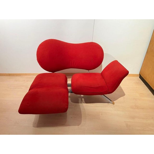 1980s Red Convertible Sofa attributed to Bonaldo, 1980s For Sale - Image 5 of 18