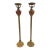Vintage Ornate Tall Fluted Scalloped Brass Candle Torchières With Monkey - A Pair For Sale