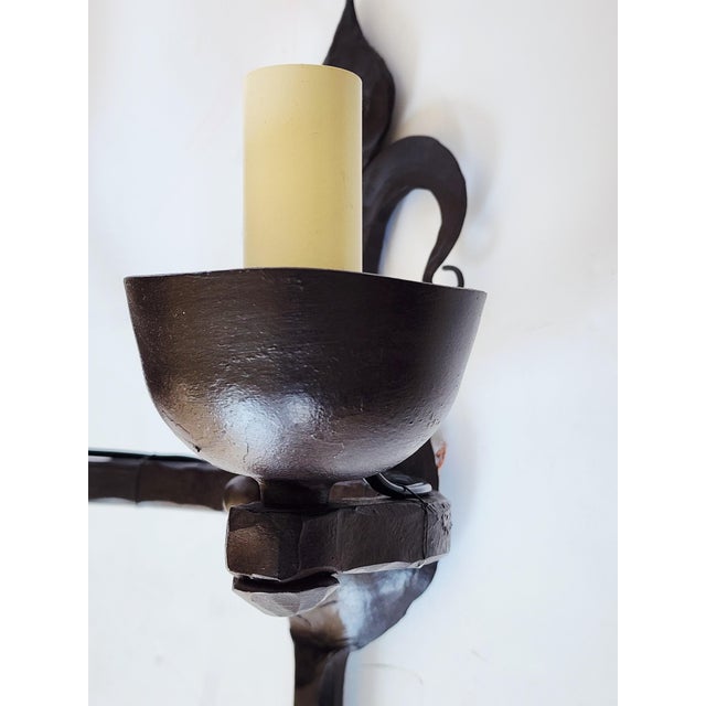 Ironware International Inc. Athena Wrought Iron Wall Sconces-a Pair For Sale - Image 12 of 14