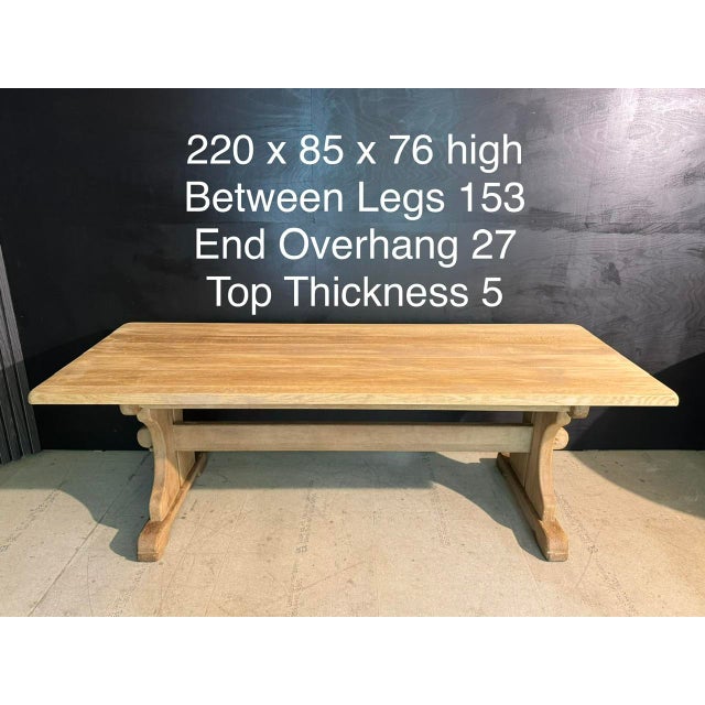 Bleached Oak Farmhouse Dining Table, 1920s For Sale - Image 13 of 16