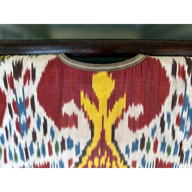 Vintage Woven Ikat Chapan Robe Central Asia Uzbekistan For Sale - Image 14 of 17