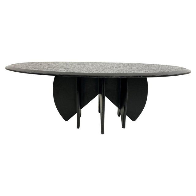 Vintage Black Stone Coffee Table, 1980s For Sale - Image 12 of 12