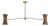 Regina Andrew Gable Linear Chandelier, Antique Natural Brass with Russet Shade For Sale