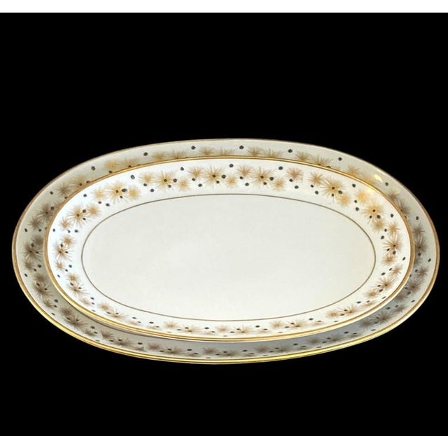 1960s Vintage Mid-Century Modern Edelstein Bavaria Set of Two Oval Platters "Starlight" Pattern For Sale - Image 5 of 18