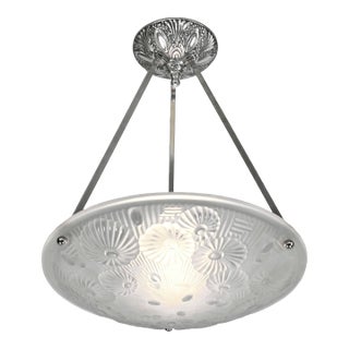 1930s French Art Deco Pendant Light by Lorrain Pierre d'Avesn Daum For Sale