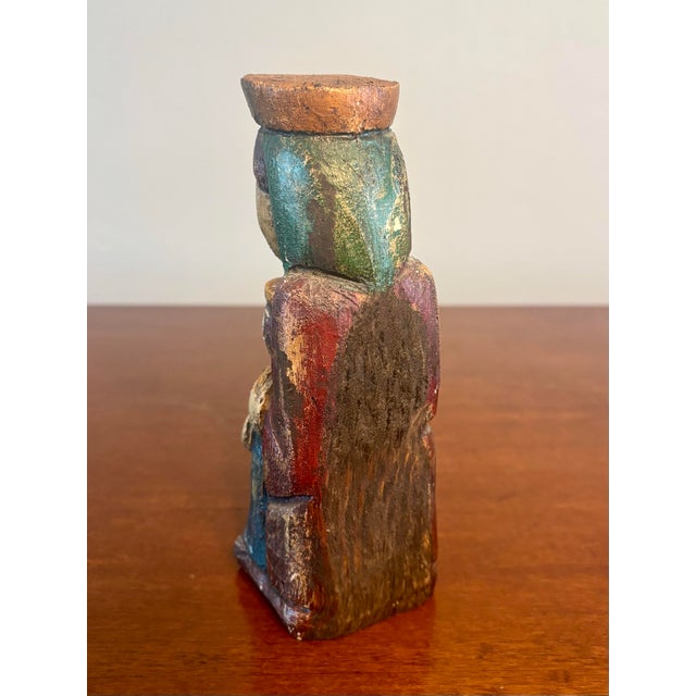 Gothic Vintage Hand-Carved Spanish Wood Figure – Virgin of Montserrat (La Moreneta) For Sale - Image 3 of 5