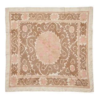Vintage Suzani Tablecloth From Bukhara, 4'4'' X 5' For Sale