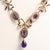 Antique Victorian 21 Carats Amethyst and Seed Pearl Swag 14k Gold Necklace For Sale - Image 4 of 4
