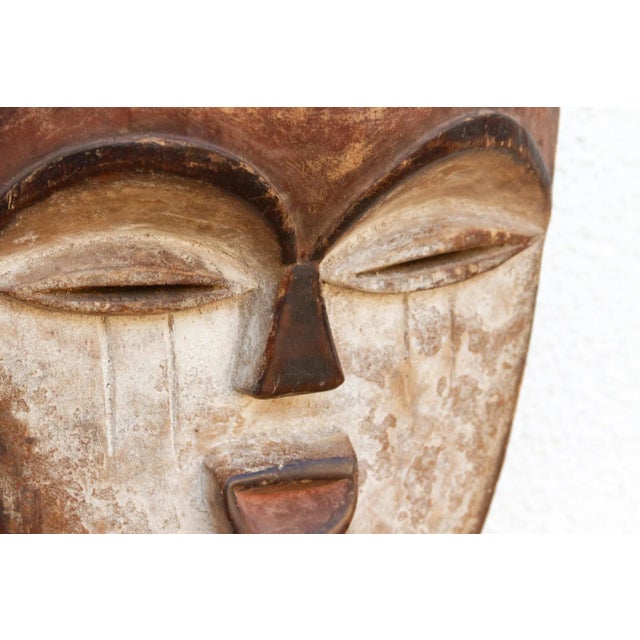 Wood Charming Carved & Painted Kwele Mask For Sale - Image 7 of 11