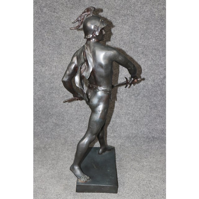Metal Fine French Bronze Statue "Homor Patria" After Emile Louis Picault For Sale - Image 7 of 11