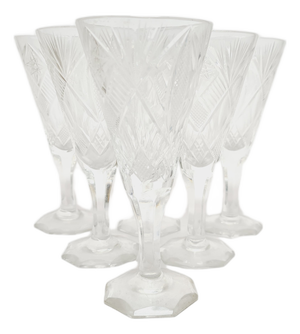 Art Deco Polish Champagne Glasses, 1900s, Set of 6