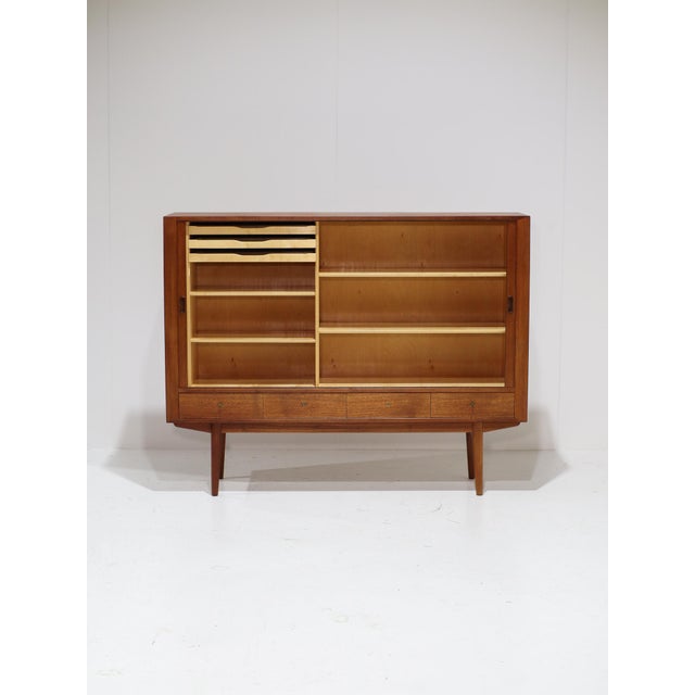 1960s 54 Highboard Tambour Doors in Teak by Arne Vodder for Sibast, 1960s For Sale - Image 5 of 13