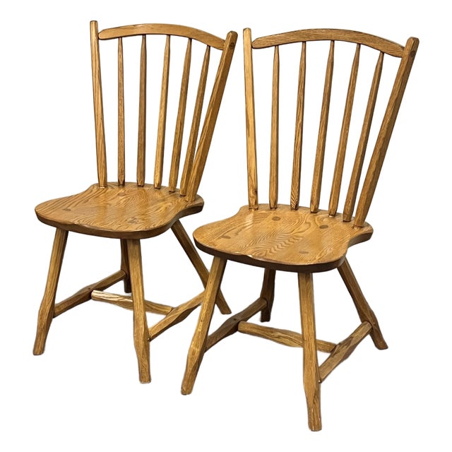 Hunt Country Rustic Windsor Side Chairs - A Pair For Sale