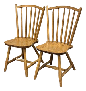 Hunt Country Rustic Windsor Side Chairs - A Pair