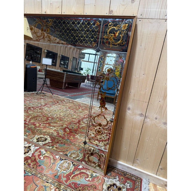 Art Nouveau style bistro/brasserie mirror, dating from the 1960s. This mirror combines elegance and functionality...