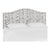 King Camelback Headboard in Linen Leopard Ink with Pewter Nails For Sale