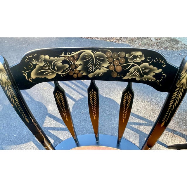 Black Hitchcock Ebonized Arrow Back Windsor Style Side Chairs Mid 20th Century For Sale - Image 8 of 12