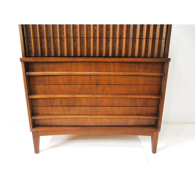 Mid-Century Modern Mid Century Walnut Highboy Dresser in the Style of Altavista Lane For Sale - Image 3 of 13