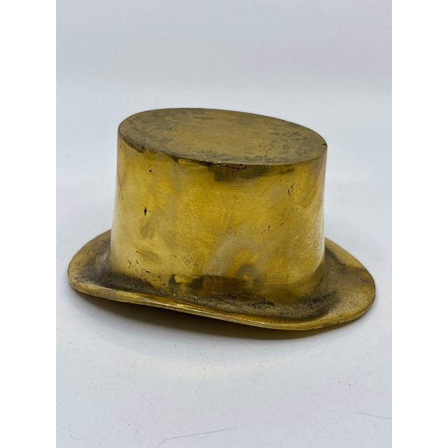 Vintage Novelty Solid Brass Top Hat Statue For Sale In New York - Image 6 of 10